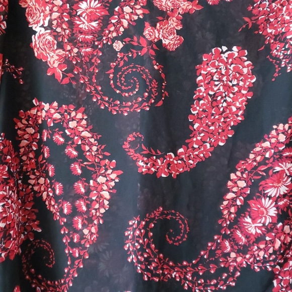 Forever 21 Black Sheer Blouse w/Red design - Picture 2 of 4